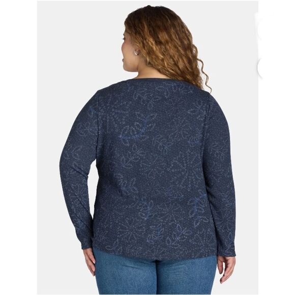 Women's Plus Cozy Waffle Henley Long Sleeve Shirt 2-Pack Size 2X - Picture 8 of 12
